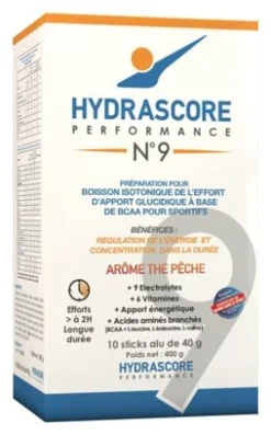 Bebida Isotónica Del Esfuerzo Hydrascore N ° 9 Té De Melocotón 10 X 40g