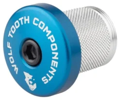 Wolf-tooth Tapón De Compresión Diente De Lobo Con Tapa Espaciadora Integrada 1 1/8'' Azul