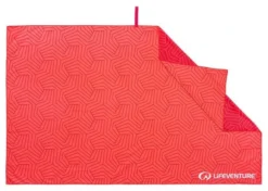 Toalla Reciclada Estampada Lifeventure SoftFibre Geometric Coral Red