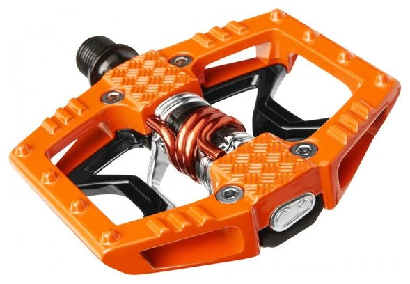 CRANKBROTHERS Pedales DOUBLE SHOT Naranja Negro 2 CRANKBROTHERS Pedales DOUBLE SHOT Naranja Negro - Imagen 2