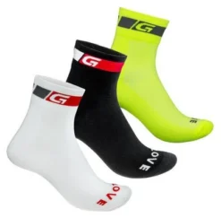 Calcetines GripGrab Tricolore Regular Cut - Jaune / Fluo / Blanc